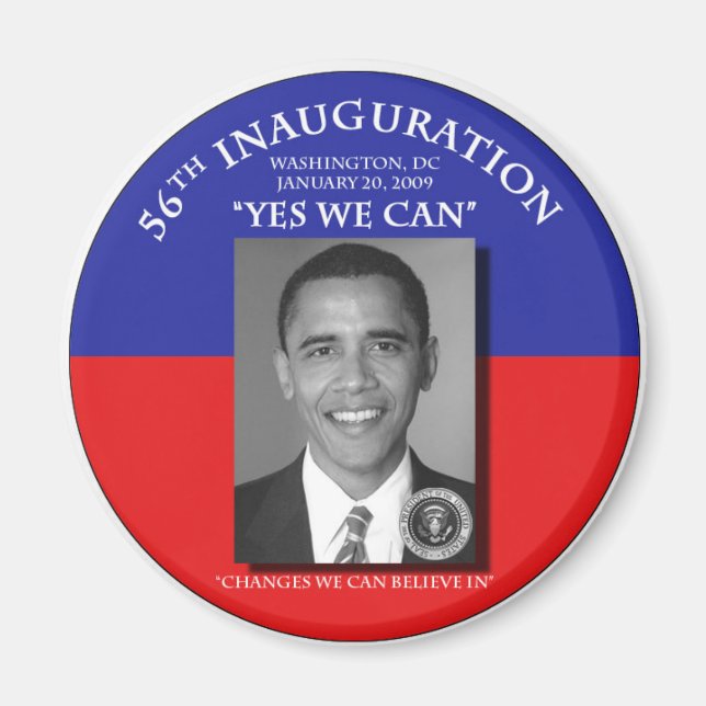 Imán Inauguración 2009 Cambio Barack Obama Podemos (Frente)