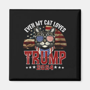 Imán Incluso Mi Gato Ama A Trump 2024 Usa Bandera Ameri