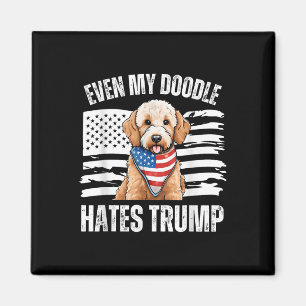 Imán Incluso mi perro dorado odia a Trump Liberal Harri