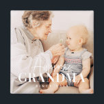 Imán Increíble abuela desde 20XX simple foto elegante<br><div class="desc">Este diseño simple y moderno se compone de tipografía de la cadena y cursiva y añade una foto personalizado</div>