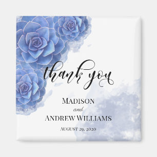 Imán Increíble azul acuarela Suculentos Gracias