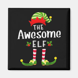 Imán Increíble pijama a juego de elfo de Navidad fiesta