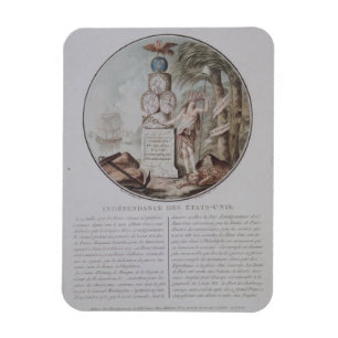 Imán Independencia de los Estados Unidos, grabada por L