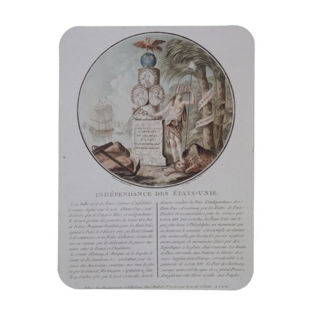 Imán Independencia de los Estados Unidos, grabada por L (Vertical)