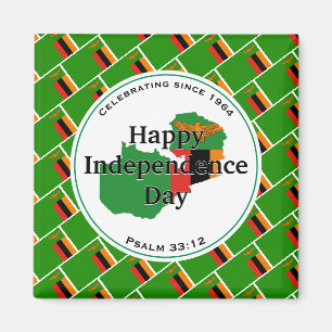 Imán INDEPENDENCIA DE ZAMBIA Escritura de Bandera de Za