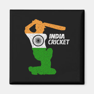 Imán India Cricket Tsman Tiro Limítrofe Con Bandera Ind