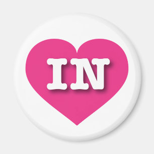 Imán Indiana Hot Pink Heart - Amo IN