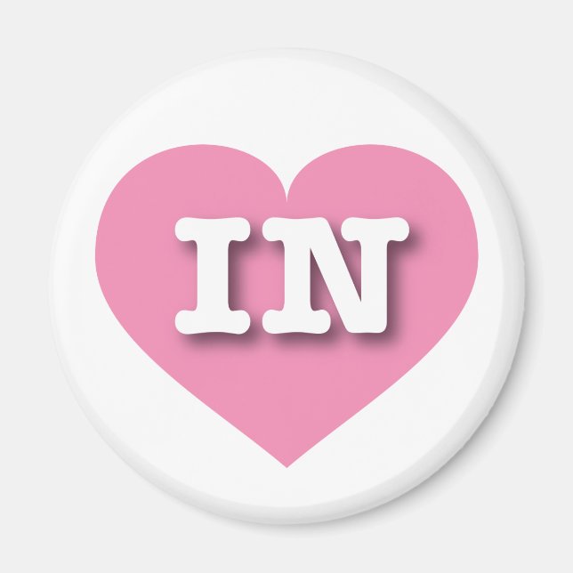 Imán Indiana Pink Heart - I love IN (Frente)