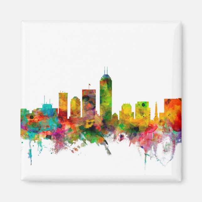 Imán Indianapolis Indiana Skyline (Frente)