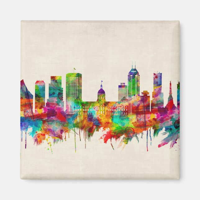 Imán Indianapolis Indiana Skyline (Frente)