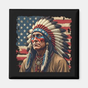 Imán Indio nativo americano jefe patriótico americano
