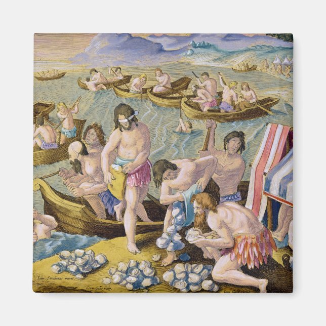 Imán Indios buceando por perlas, plato 93 de 'Venation (Frente)