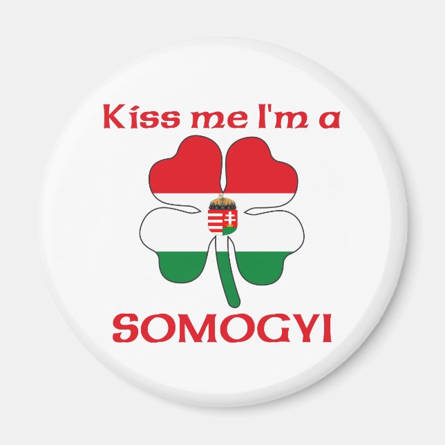 Imán Indios personalizados me besan soy Somogyi (Frente)