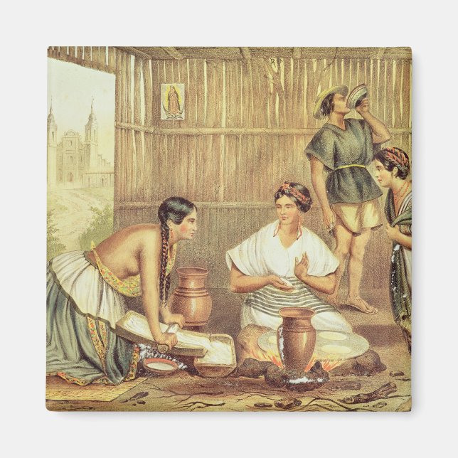Imán Indios preparando tortillas (Frente)