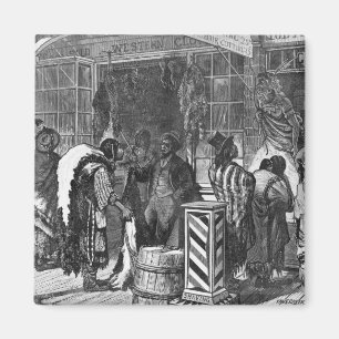 Imán Indios que negocian en una ciudad de la frontera