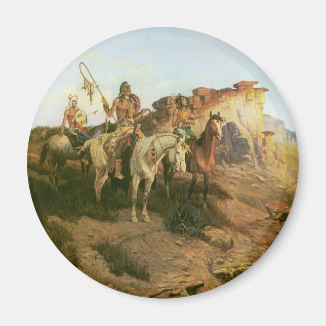 Imán Indios vintage, Prowlers of the Prairie, Seltzer, (Frente)