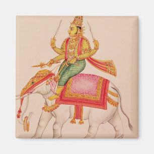 Imán INDRA, dios de tormentas, montando en un elefante