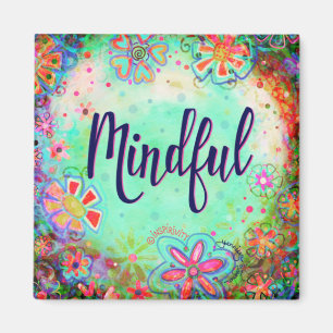 Imán Inespiritualidad moderna floral azul de Bonito