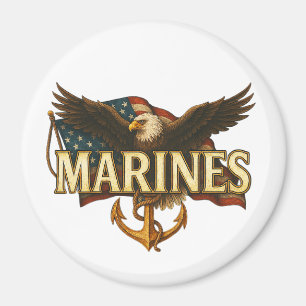 Imán Infantes de marina con águila y bandera
