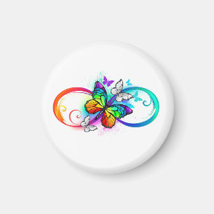 Imán Infinidad brillante con la mariposa arcoiris