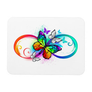 Imán Infinidad brillante con la mariposa arcoiris