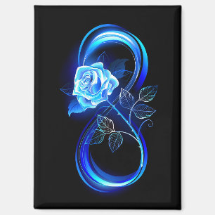 Imán Infinito brillante con rosa azul