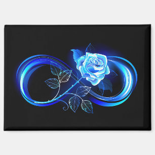 Imán Infinito brillante con rosa azul