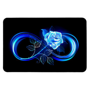 Imán Infinito brillante con rosa azul