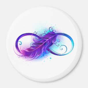 Imán Infinito con plumas púrpura