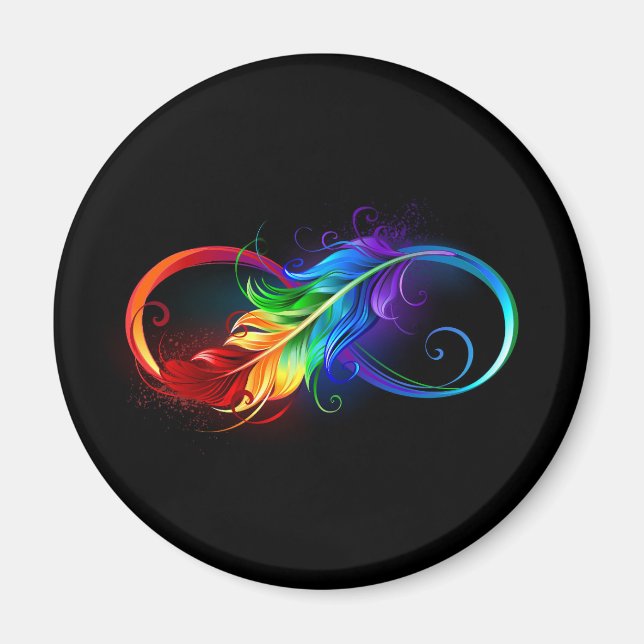 Imán Infinity Symbol with Rainbow Feather (Frente)