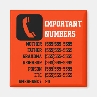 Imán Información de contacto importante para niños, niñ