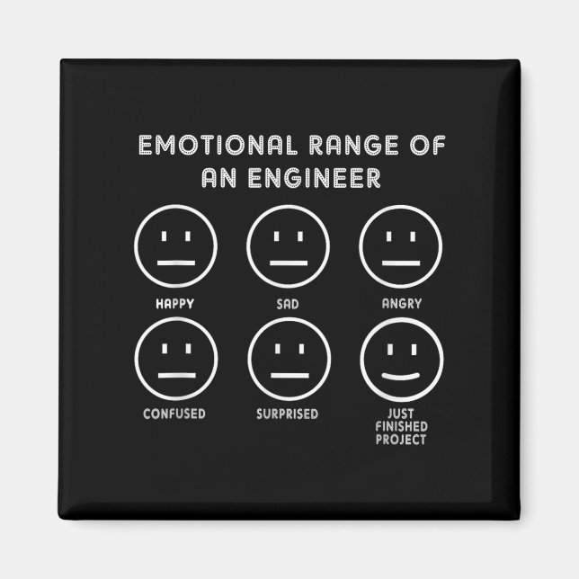 Imán Ingeniería divertida, rango emocional de un ingeni (Frente)