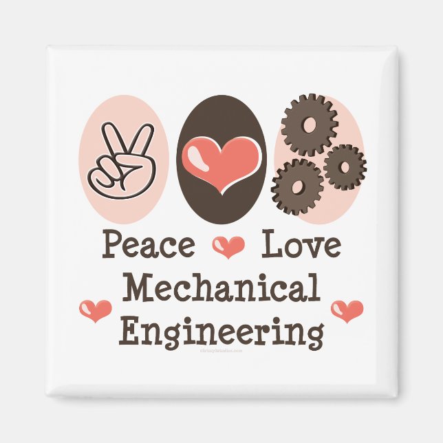 Imán Ingeniería Mecánica de Amor por la Paz (Frente)