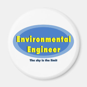 Imán Ingeniero Ambiental Óvalo Azul