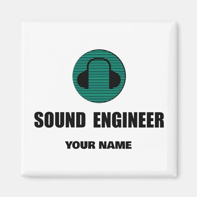 Imán Ingeniero de Audio de Ingeniero de Sonido Personal (Frente)