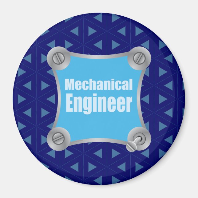 Imán Ingeniero mecánico azul (Frente)