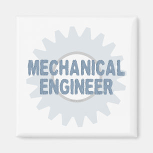 Imán Ingeniero Mecánico Engranaje Azul Gris
