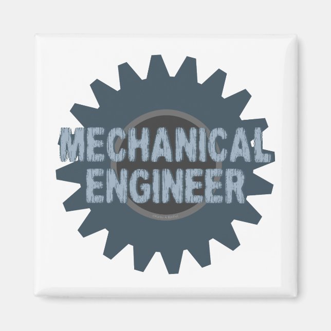 Imán Ingeniero Mecánico Gear Blue Gray (Frente)