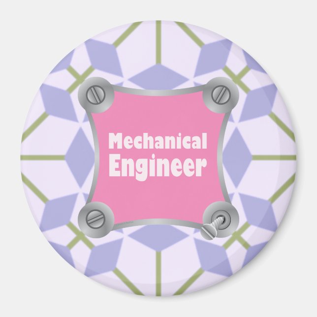 Imán Ingeniero Mecánico Rosado (Frente)