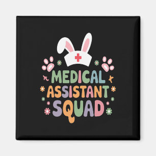 Imán Ingeniosa Escuadrón De Pascua De La Medicina Bunny