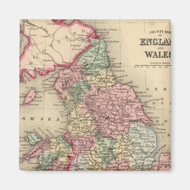 Imán Inglaterra, Mapa de Gales por Mitchell (Frente)