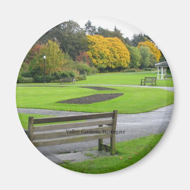 Imán INGLATERRA: Parque de Jardines del Valle, Harrogat (Frente)