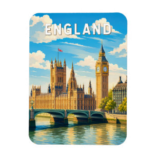 Imán Inglaterra Reino Unido Ilustración Viaje Arte