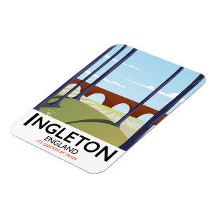 Imán Ingleton Inglaterra cartel de viaje en tren