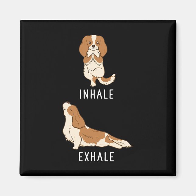 Imán Inhalar Exhalar Cavalier King Charles Spaniel Dive (Frente)