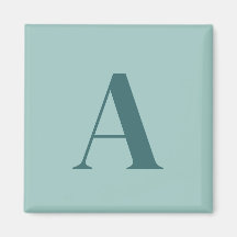 Inicial de Monograma Minimalista Turquesa/Verde Az