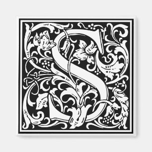 Imán Inicial decorativa "S" de la letra