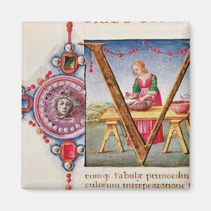 Imán Inicial "V" de Historiated que representa