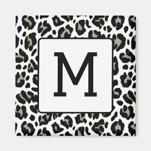 Imán Iniciales de los focos de la impresión de leopardo