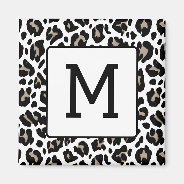 Imán Iniciales de los focos de la impresión de leopardo (Frente)